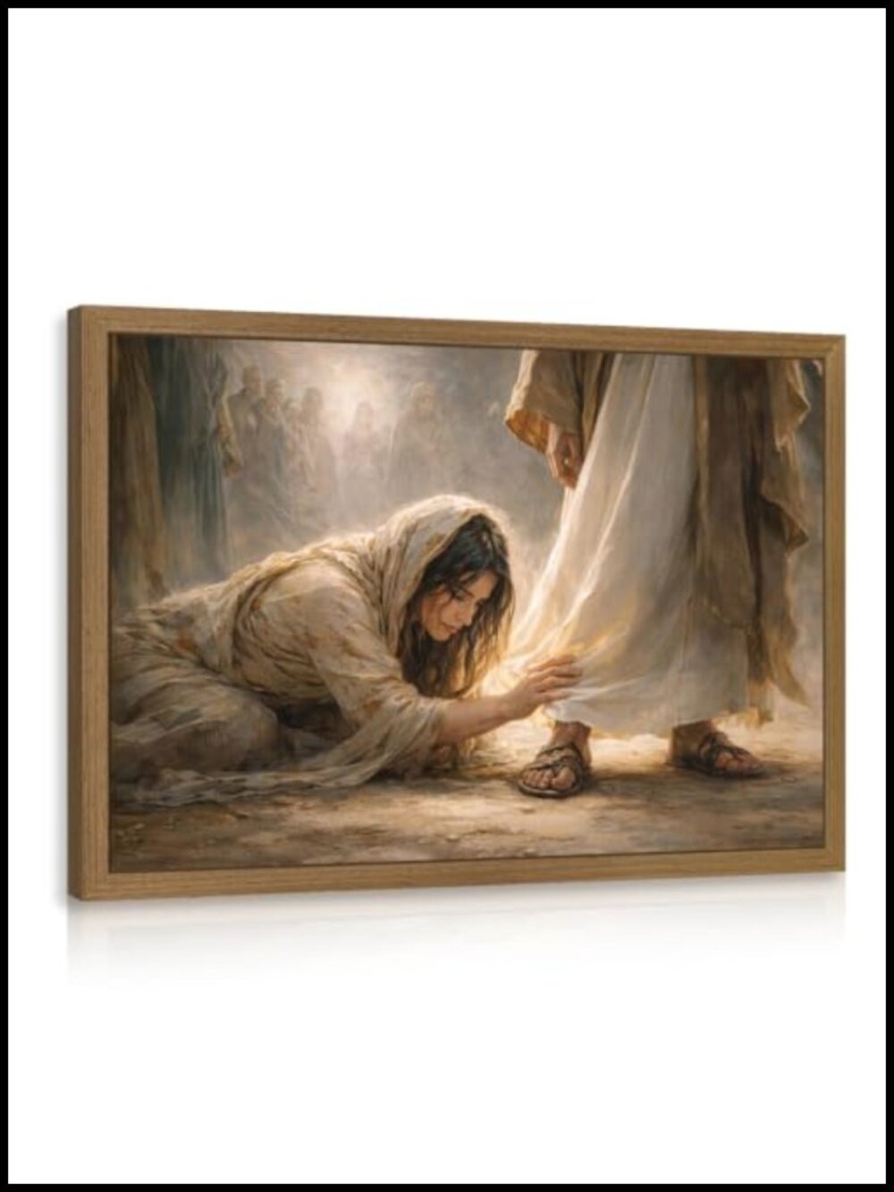 Jesus Wall Art Wood Framed Christian Decor 12x16 Inspirational Religious Print